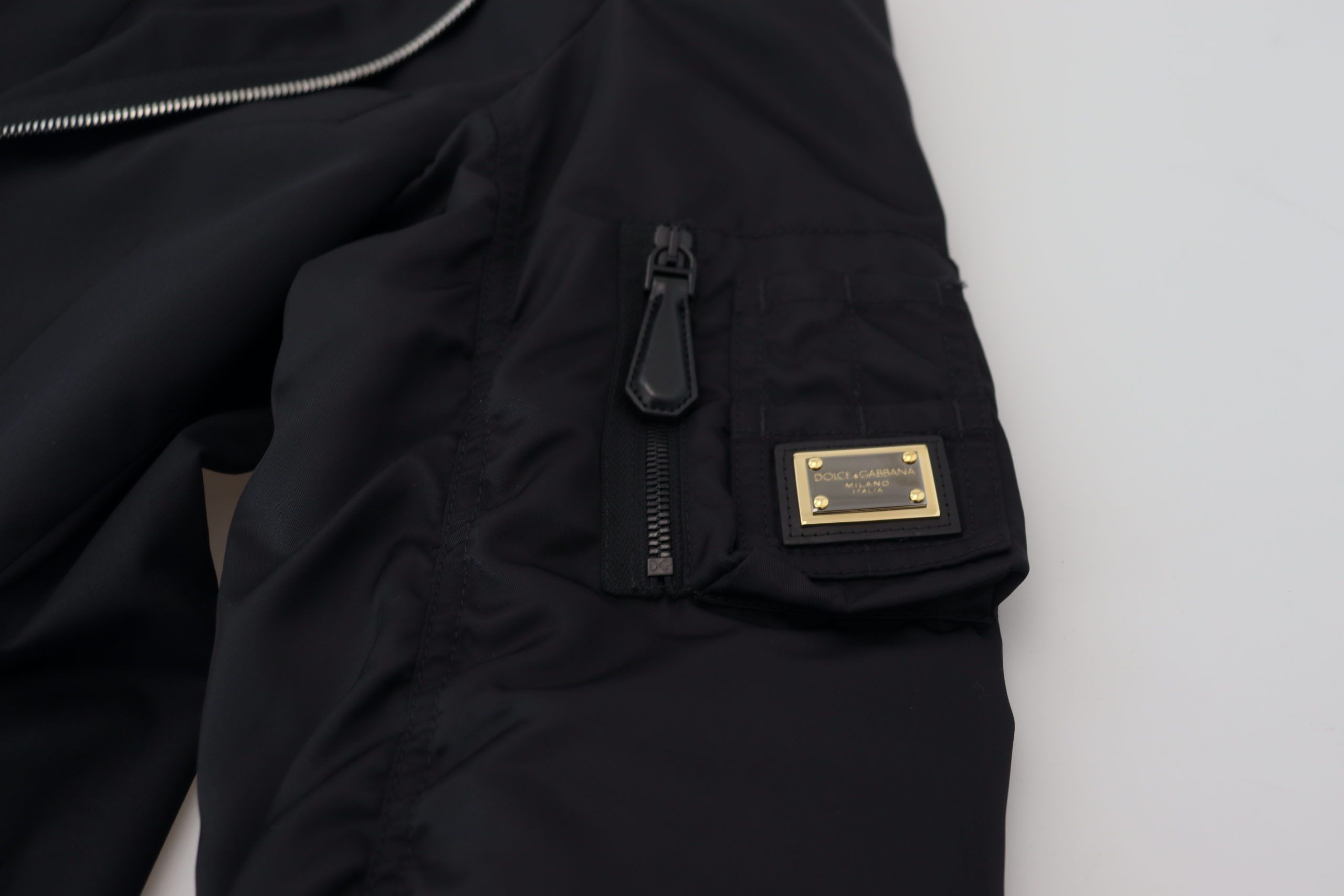Black Wool Full Zip Long Sleeves Jacket - ventzia