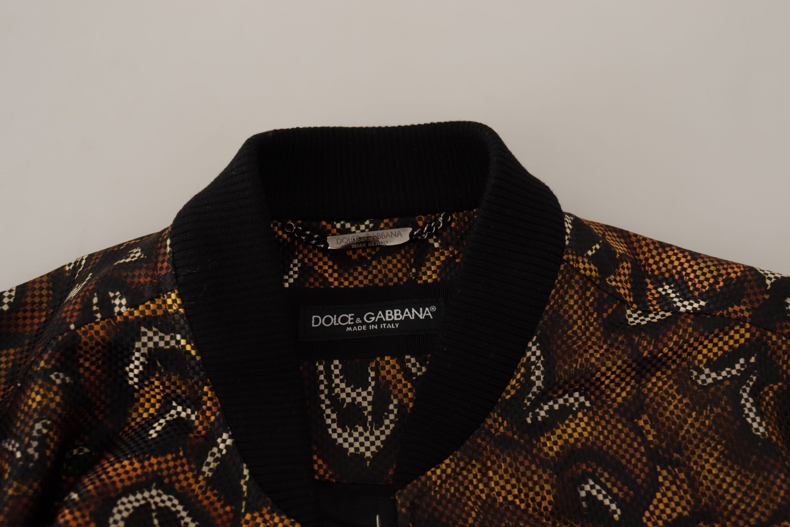 Brown Feather Full Zip Blouson Jacket - ventzia