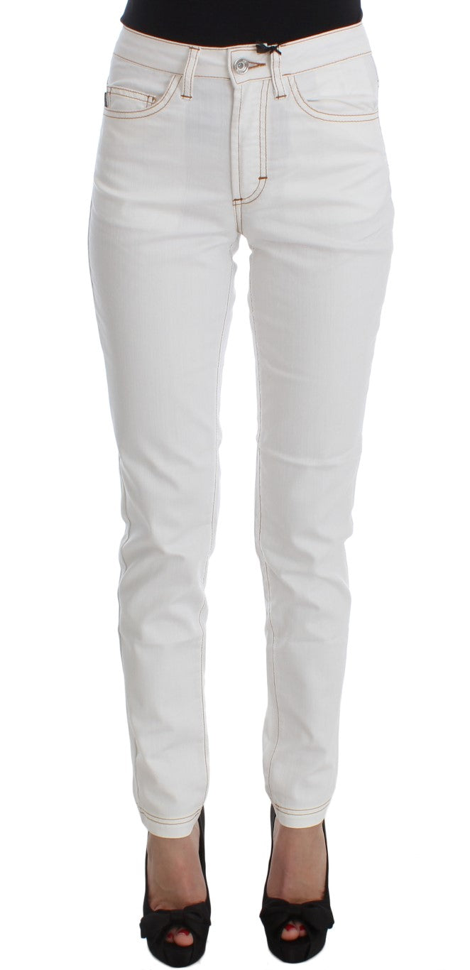 Chic White Slim Fit Denim - ventzia