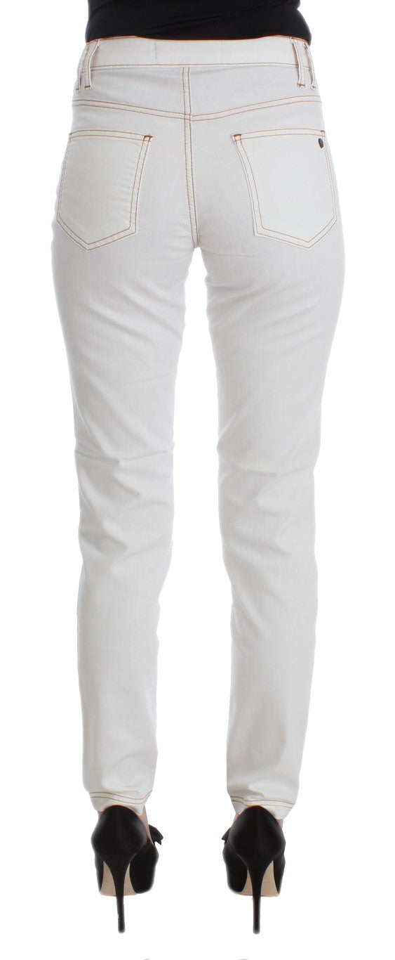 Chic White Slim Fit Denim - ventzia