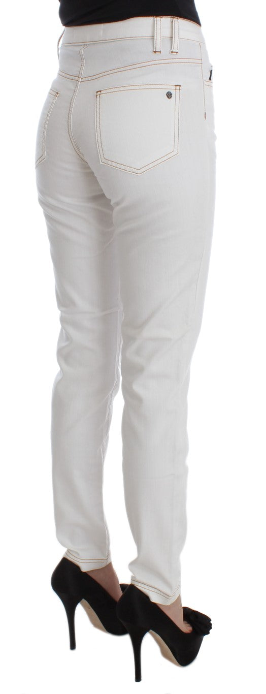 Chic White Slim Fit Denim - ventzia