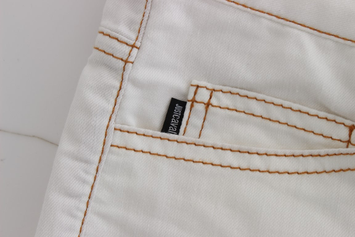 Chic White Slim Fit Denim - ventzia