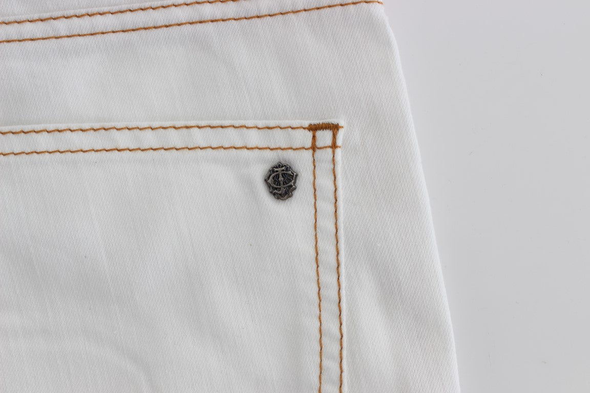 Chic White Slim Fit Denim - ventzia
