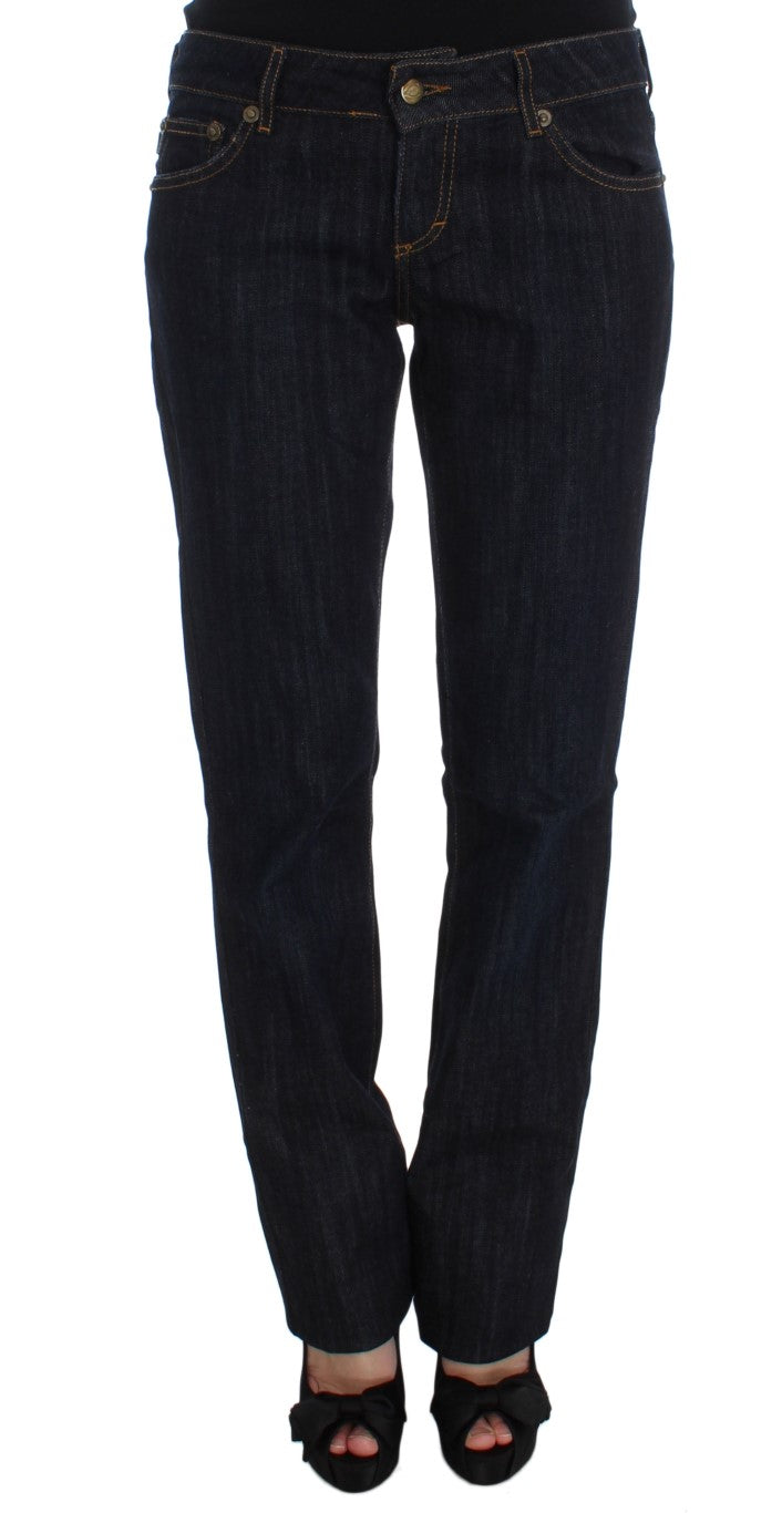 Chic Blue Straight Fit Designer Jeans - ventzia