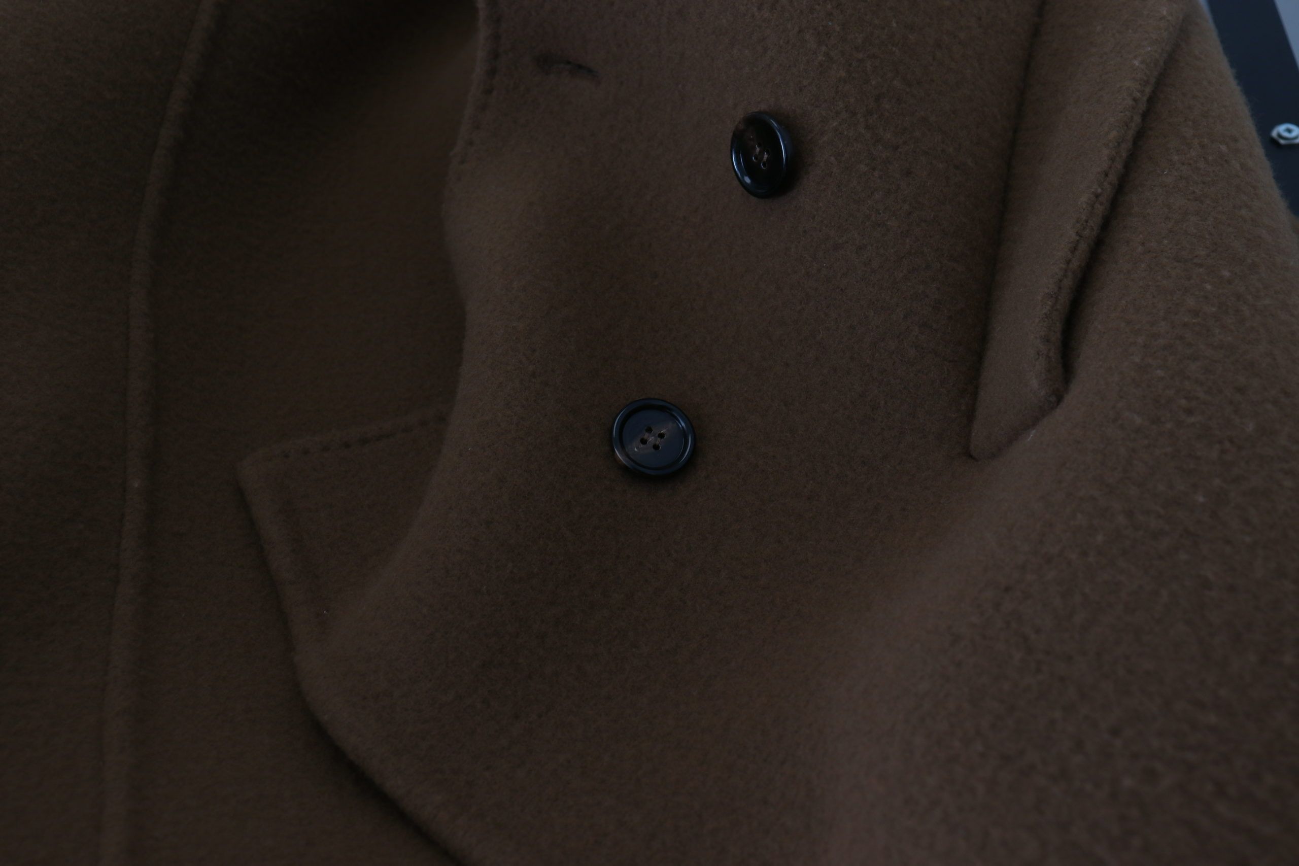 Brown Nylon Double Breasted Coat Jacket - ventzia