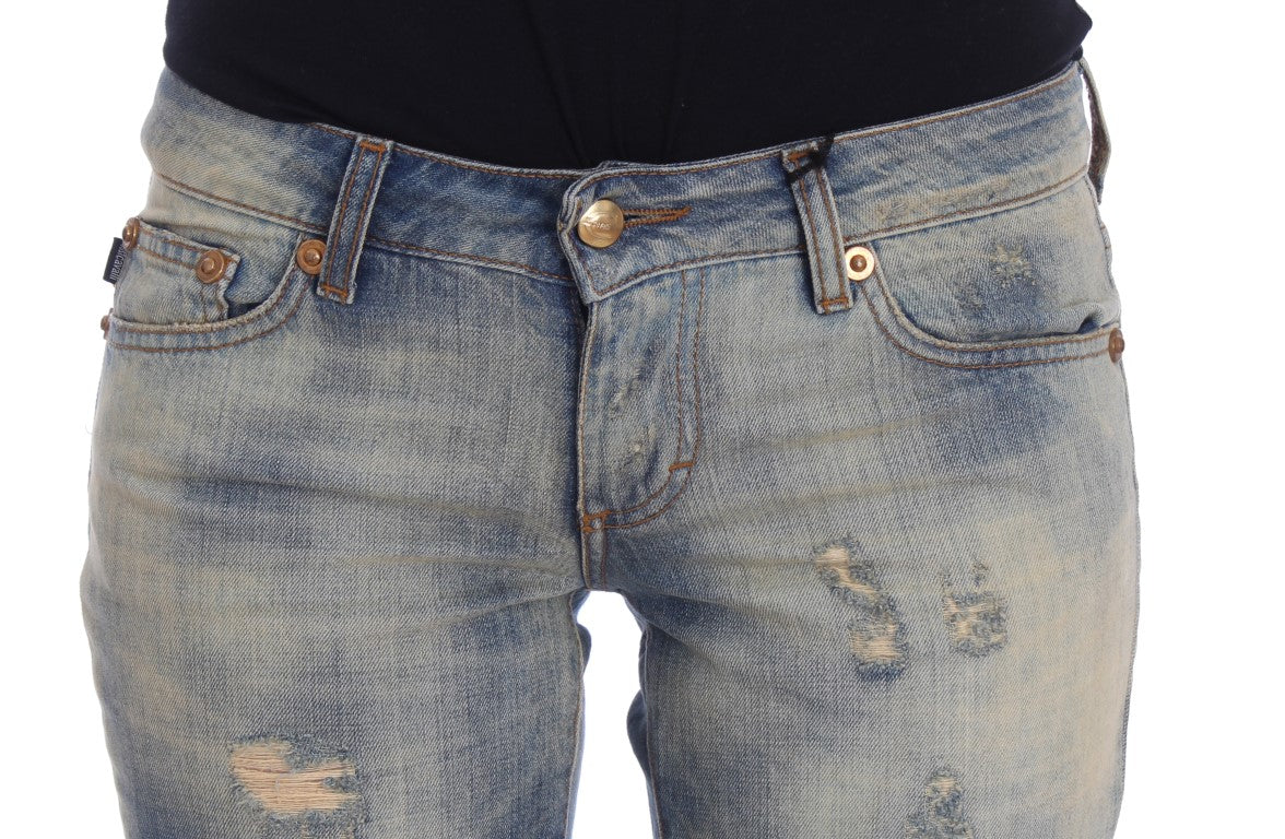 Elegant Slim Bootcut Blue Jeans - ventzia