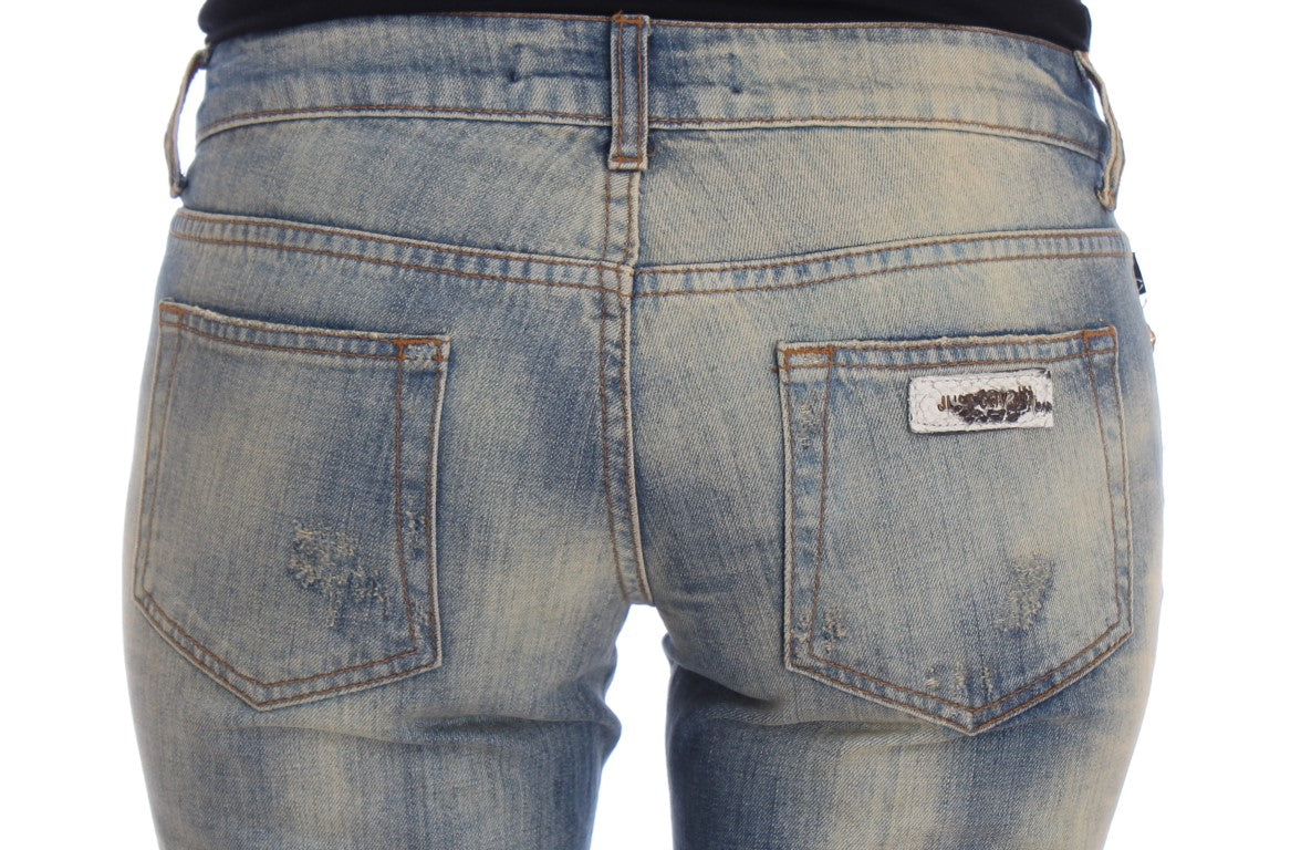 Elegant Slim Bootcut Blue Jeans - ventzia