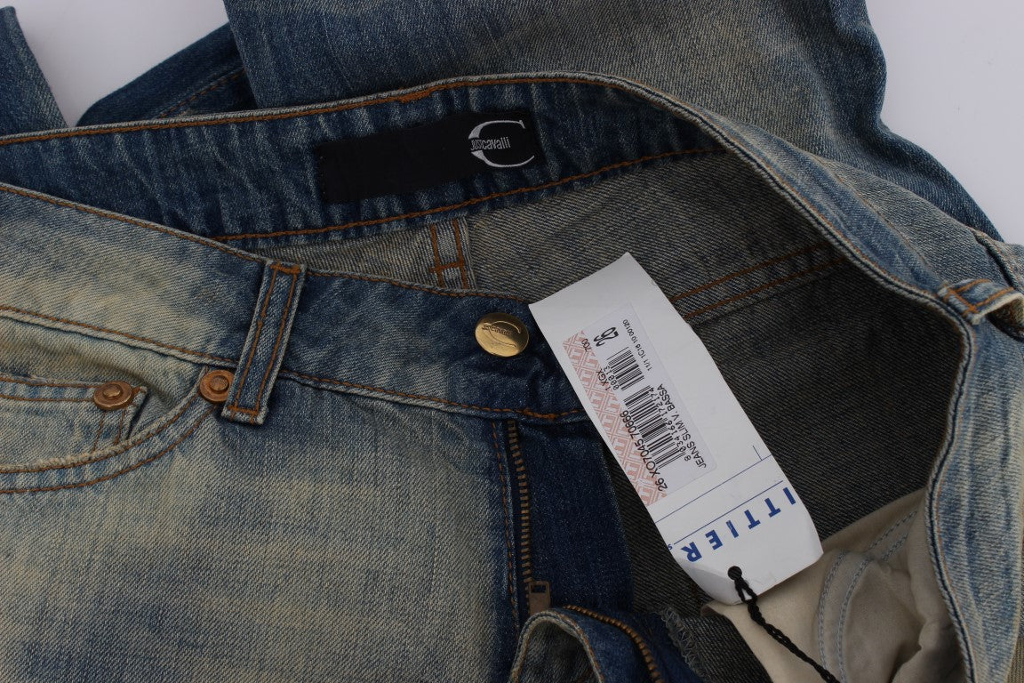 Elegant Slim Bootcut Blue Jeans - ventzia