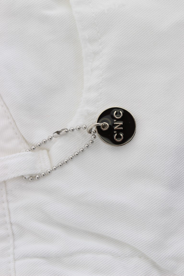 Chic Slim Fit White Cotton Jeans - ventzia