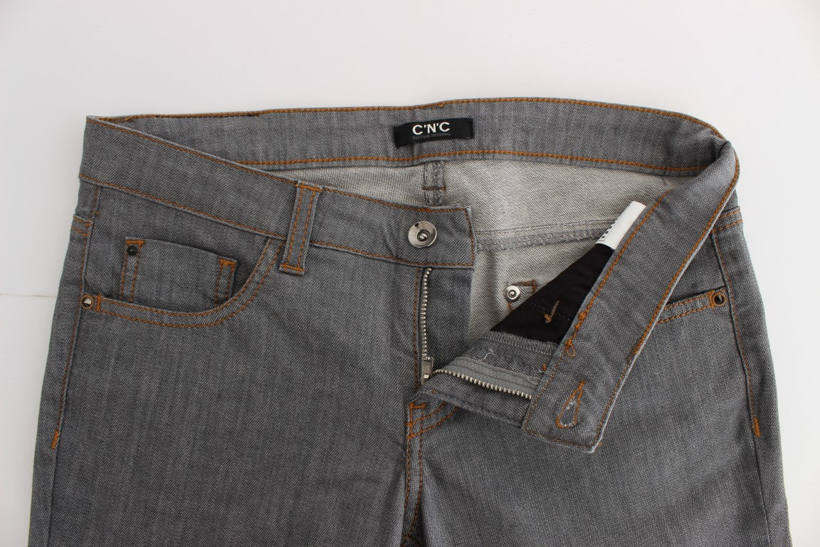 Elegant Gray Regular Fit Jeans - ventzia