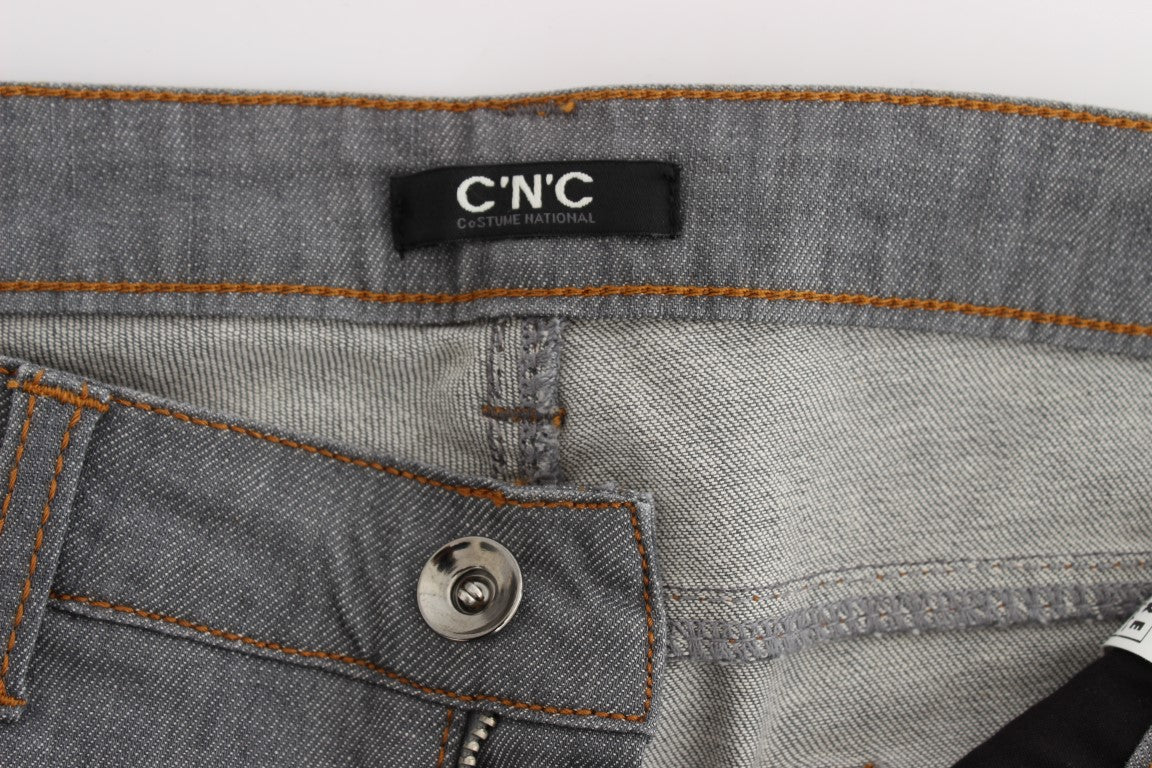 Elegant Gray Regular Fit Jeans - ventzia