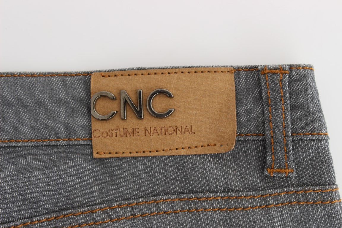 Elegant Gray Regular Fit Jeans - ventzia