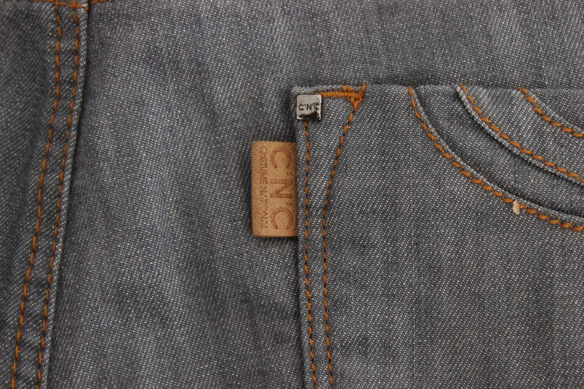 Elegant Gray Regular Fit Jeans - ventzia