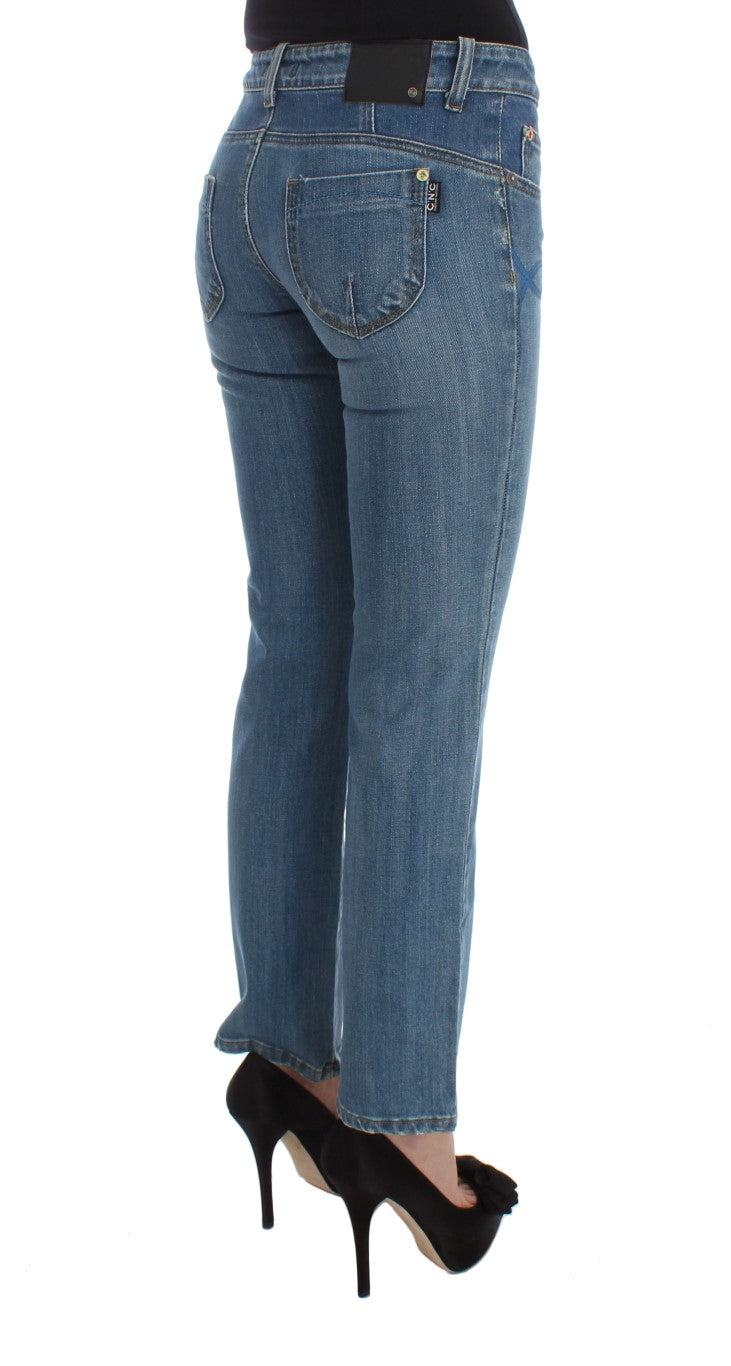 Chic Slim Fit Blue Jeans for the Modern Woman - ventzia