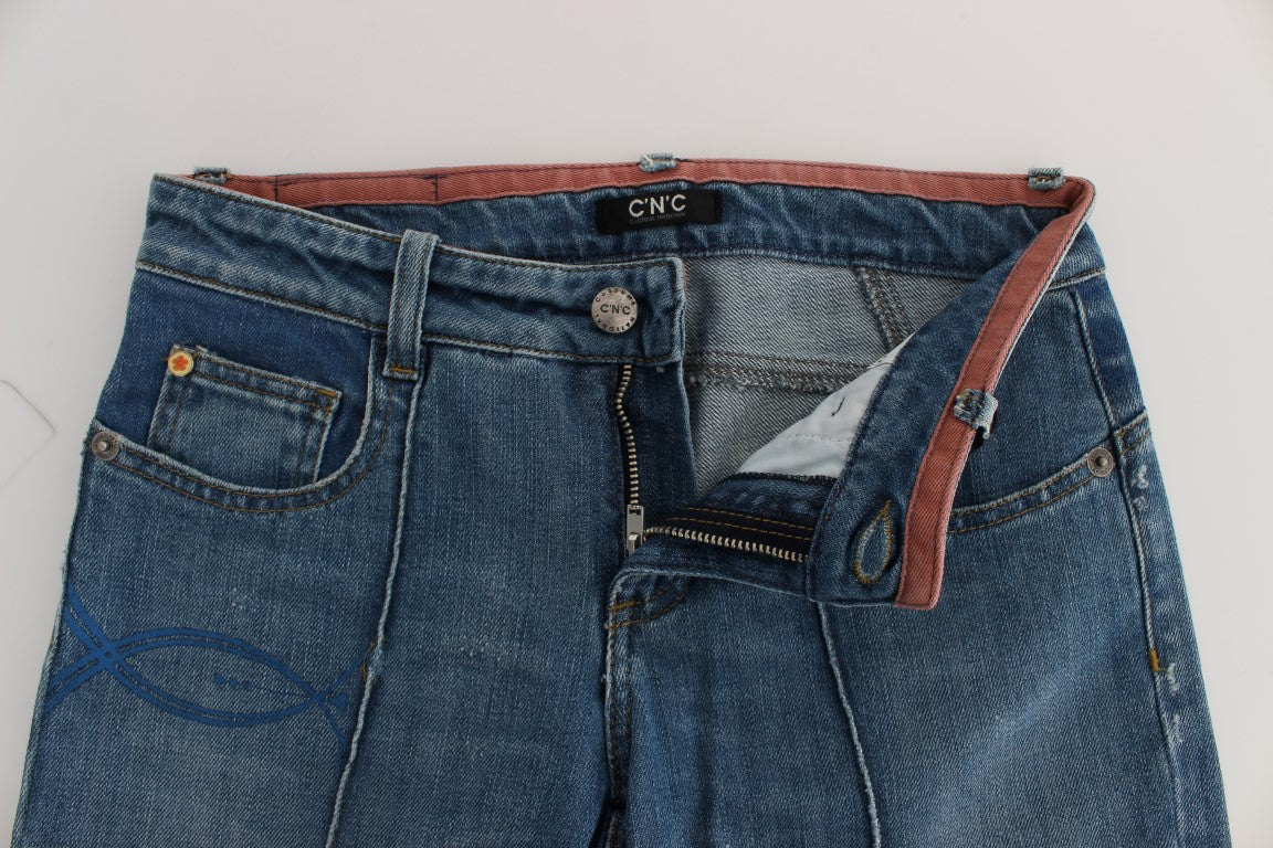 Chic Slim Fit Blue Jeans for the Modern Woman - ventzia