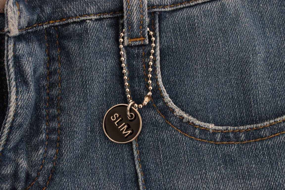 Chic Slim Fit Blue Jeans for the Modern Woman - ventzia