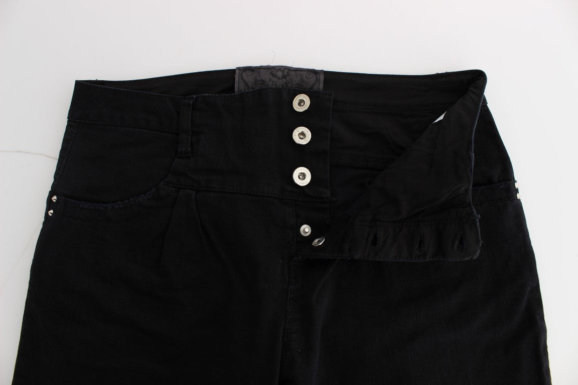 Sleek Slim Fit Black Denim Jeans - ventzia