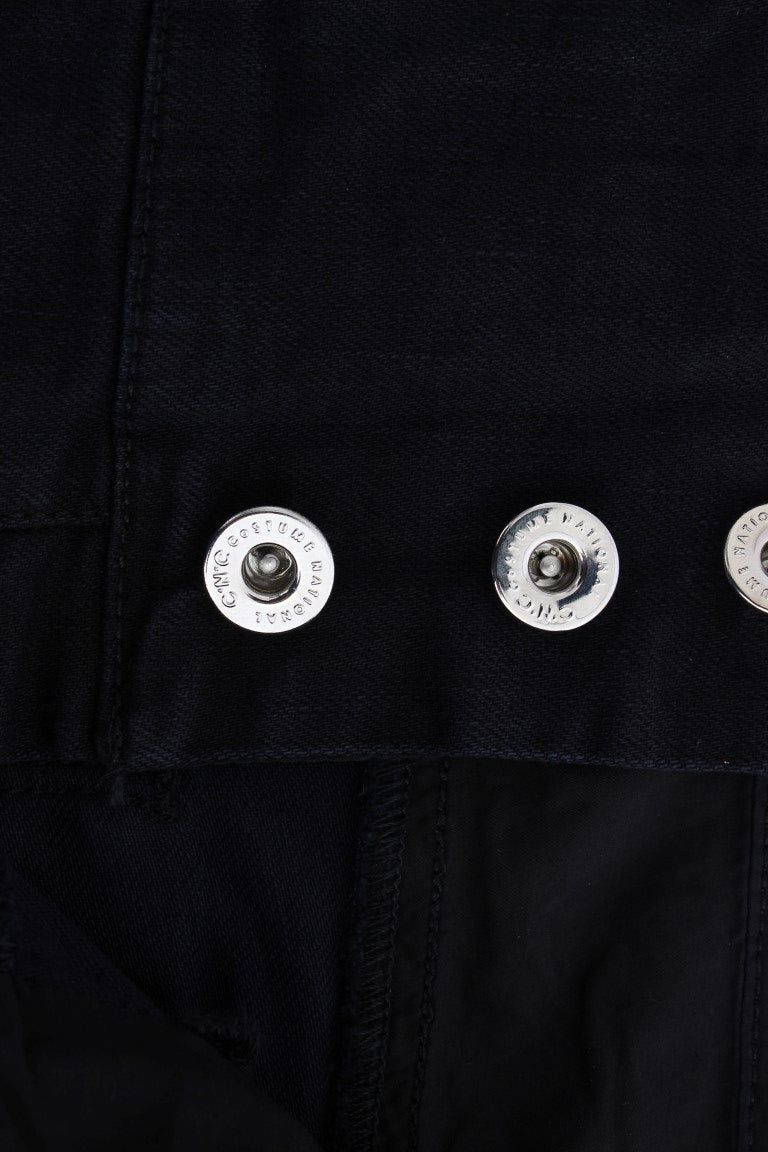 Sleek Slim Fit Black Denim Jeans - ventzia