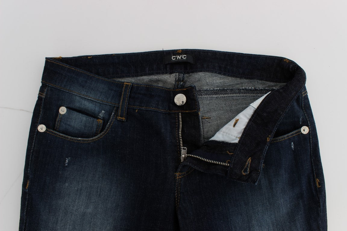 Sleek Slim Fit Blue Designer Jeans - ventzia