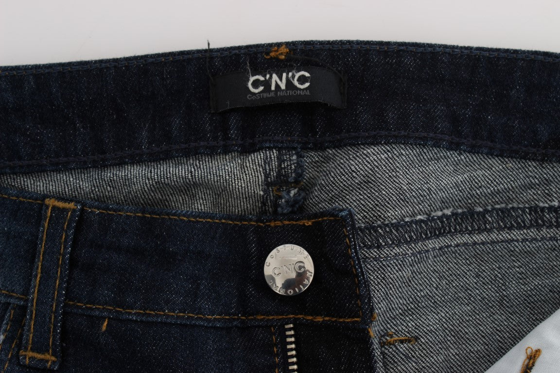 Sleek Slim Fit Blue Designer Jeans - ventzia