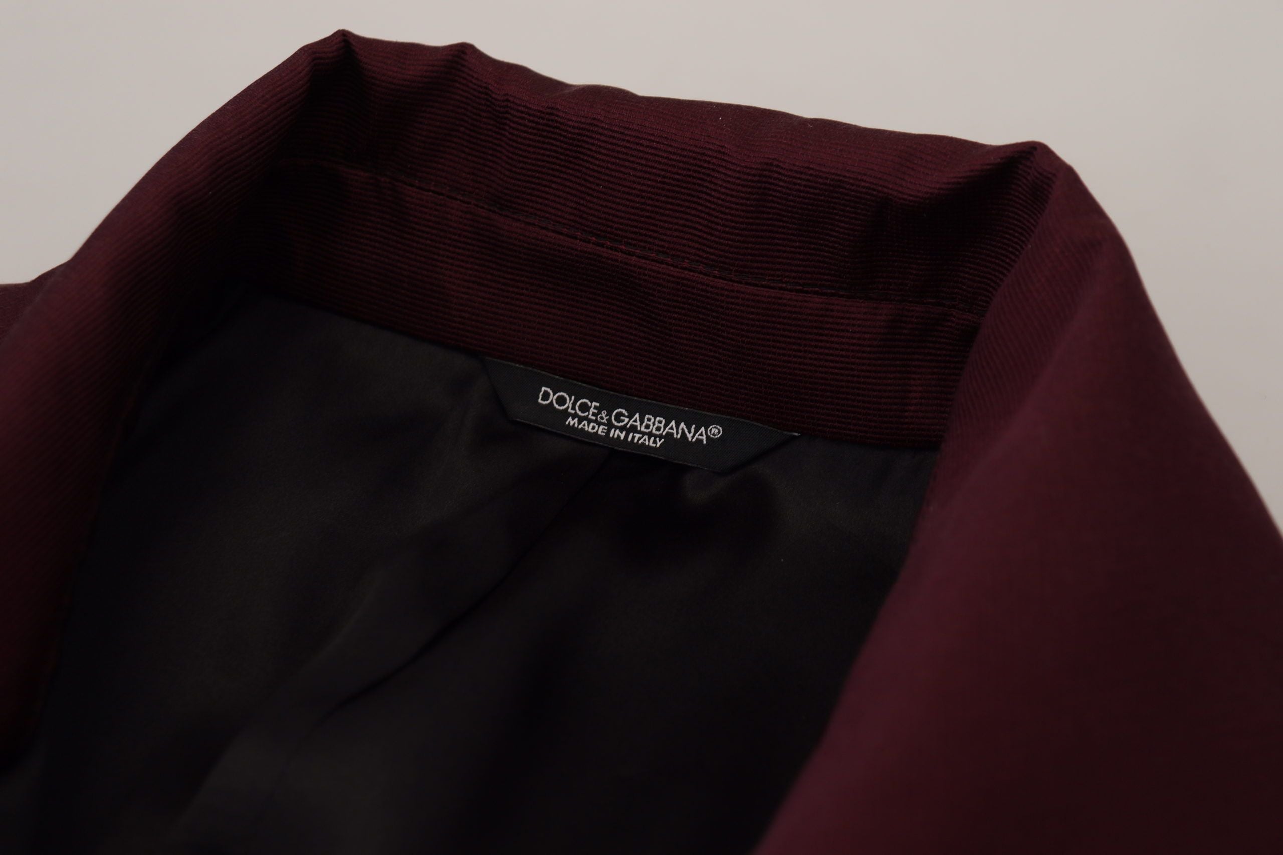Bordeaux Polyester Double Breasted Jacket - ventzia