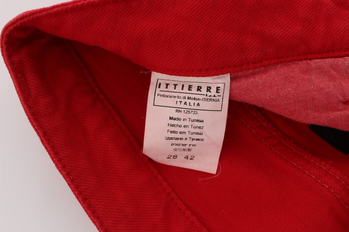Chic Red Slim Fit Jeans - ventzia