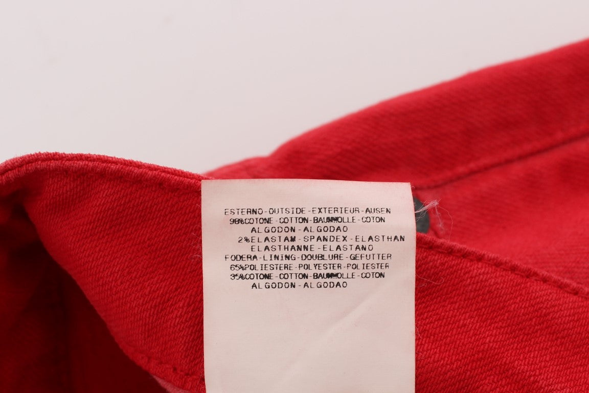 Chic Red Slim Fit Jeans - ventzia