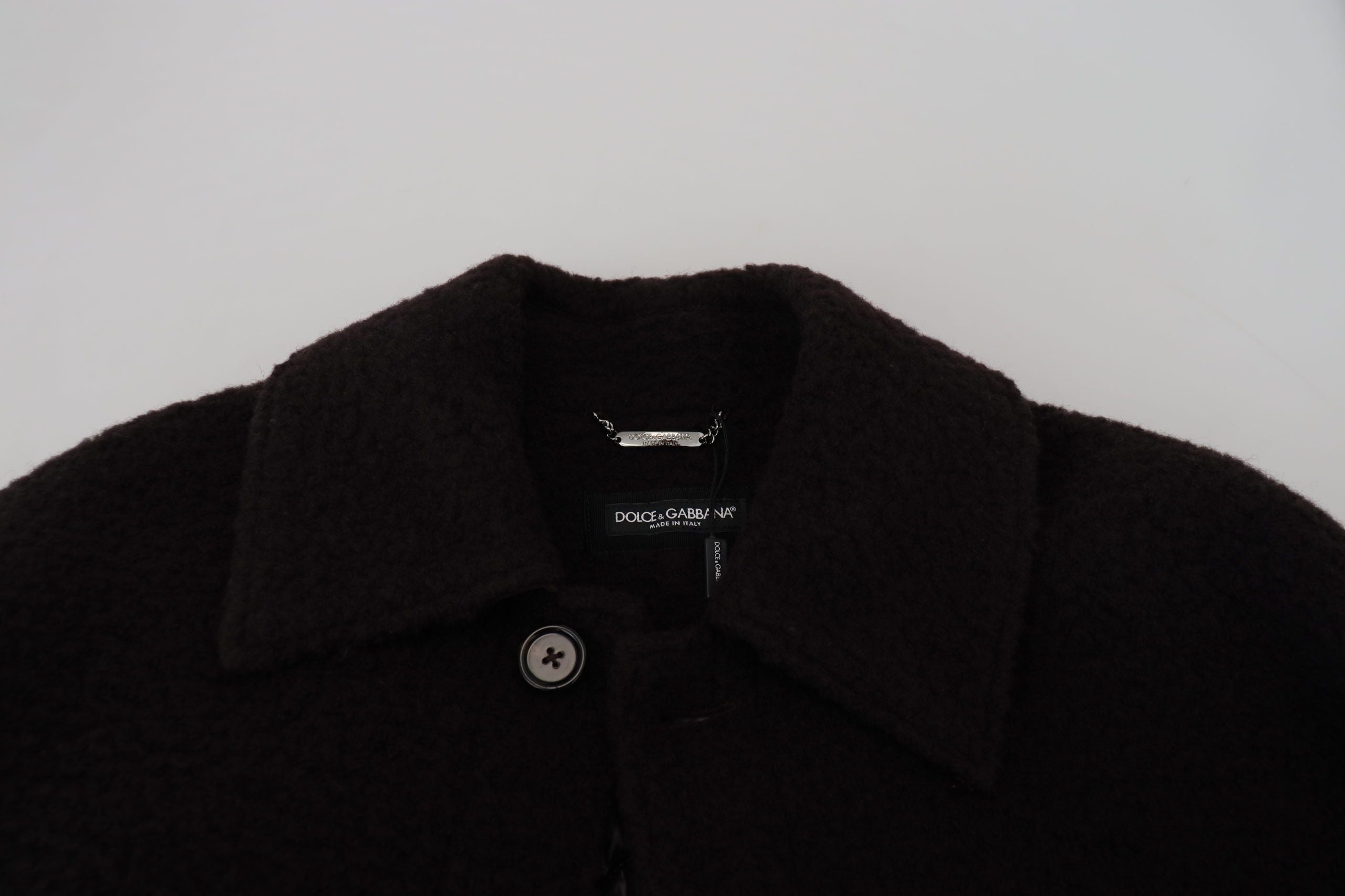 Black Alpaca Button Down Trench Coat Jacket - ventzia
