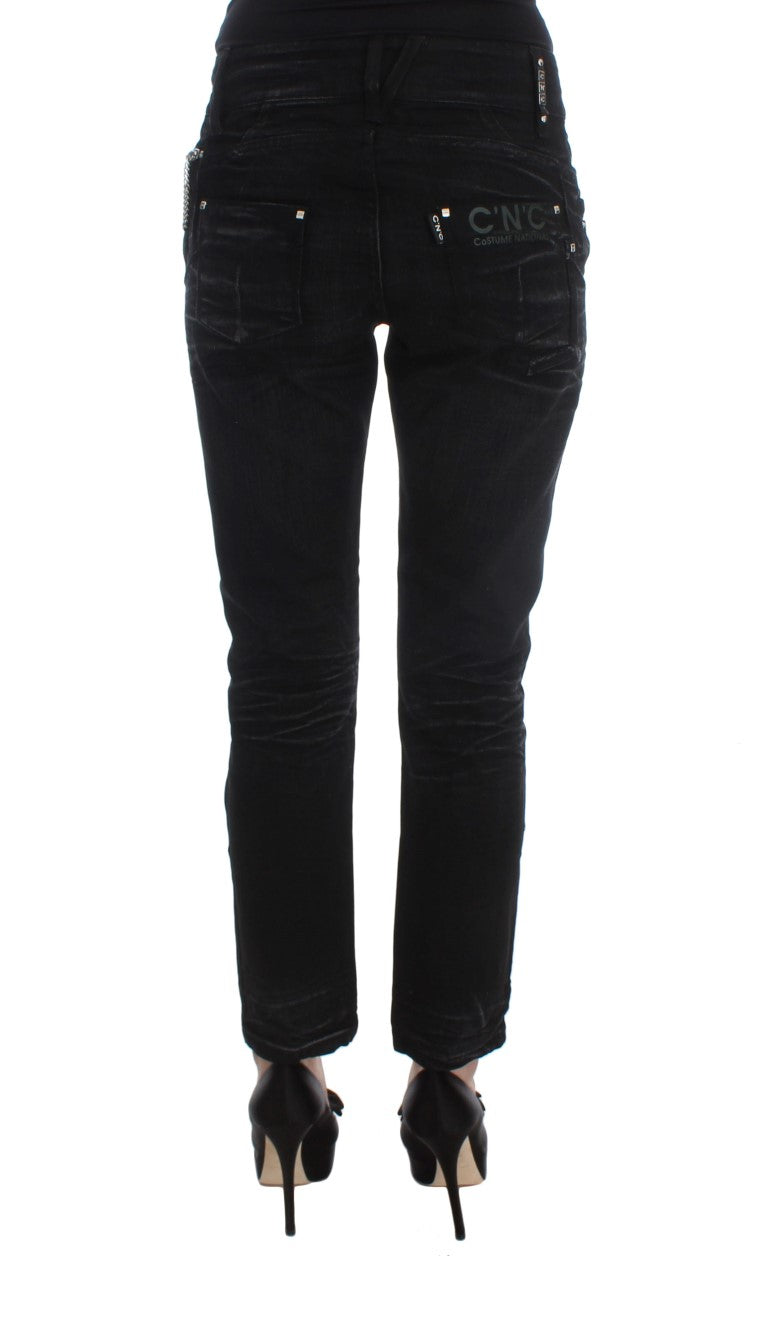 Elegant Black Slouchy Fit Jeans for Trendsetters - ventzia