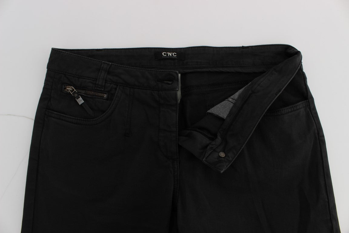 Chic Black Regular Fit Denim Jeans - ventzia