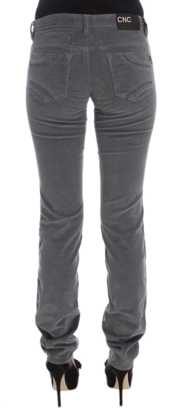 Sleek Super Slim Gray Jeans - ventzia