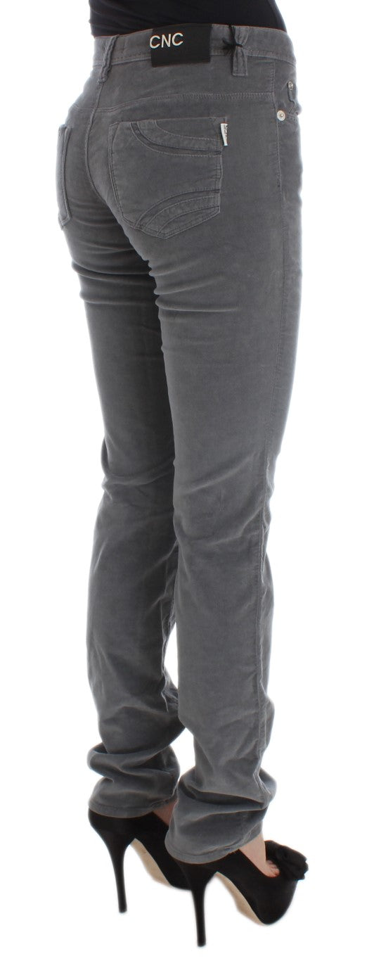 Sleek Super Slim Gray Jeans - ventzia