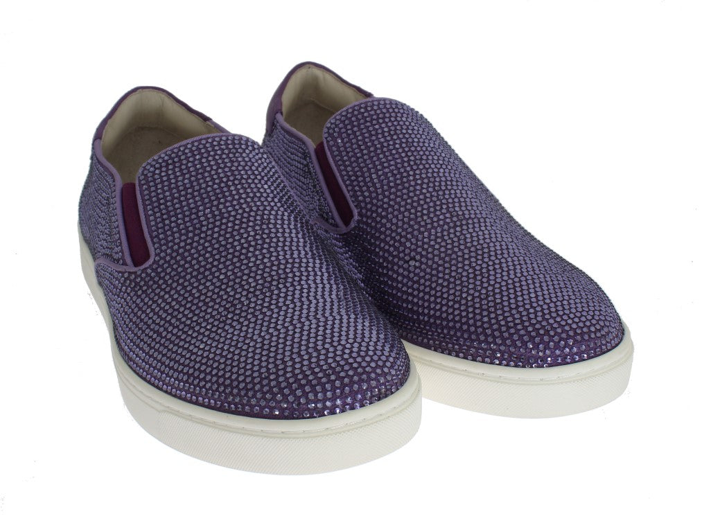 Elegant Purple Strass Fashion Sneakers - ventzia