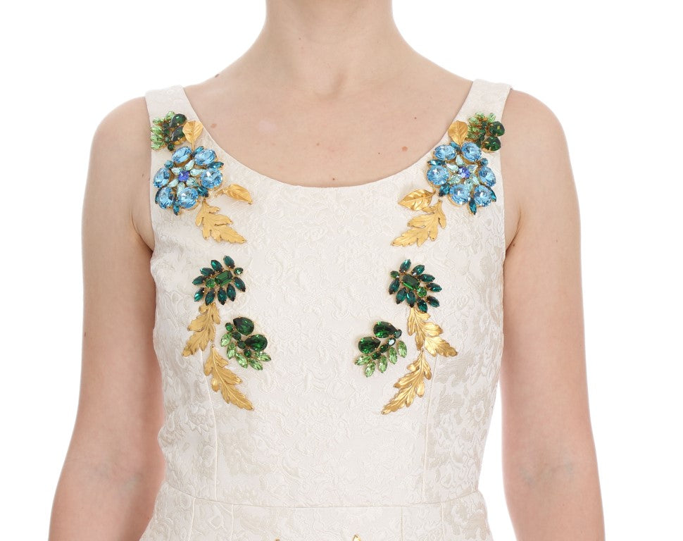 Elegant Floral Brocade Sheath Dress - ventzia