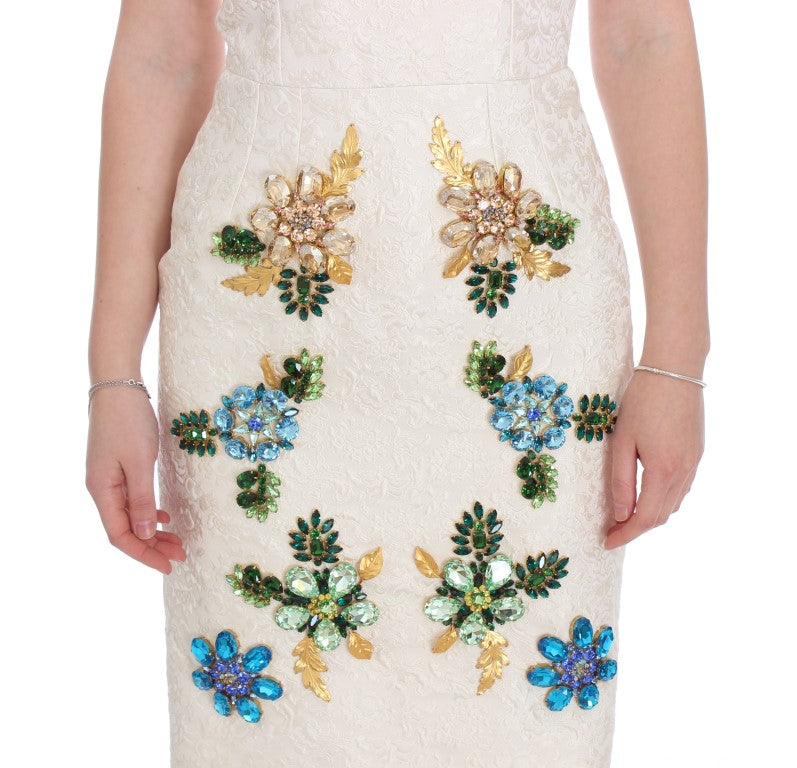 Elegant Floral Brocade Sheath Dress - ventzia