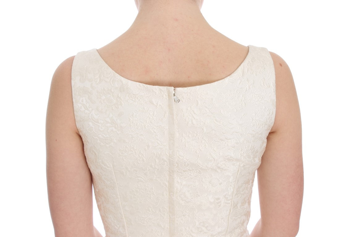 Elegant Floral Brocade Sheath Dress - ventzia