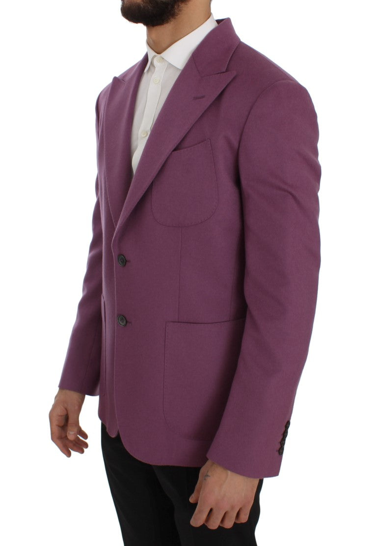 Elegant Purple Cashmere-Silk Blend Blazer - ventzia