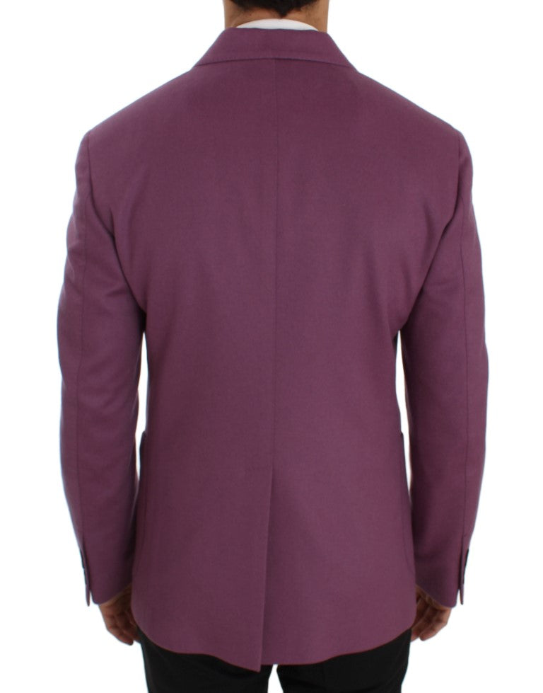 Elegant Purple Cashmere-Silk Blend Blazer - ventzia
