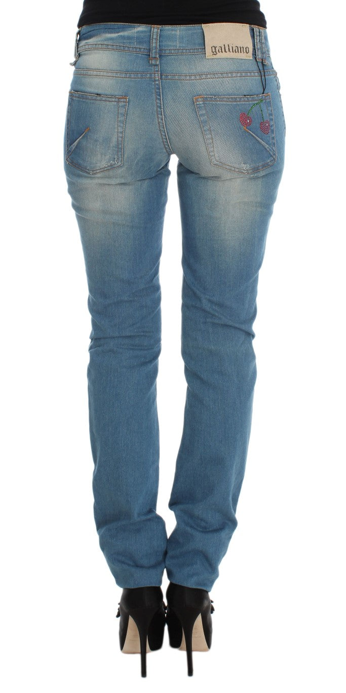 Sleek Blue Slim Fit Designer Jeans - ventzia