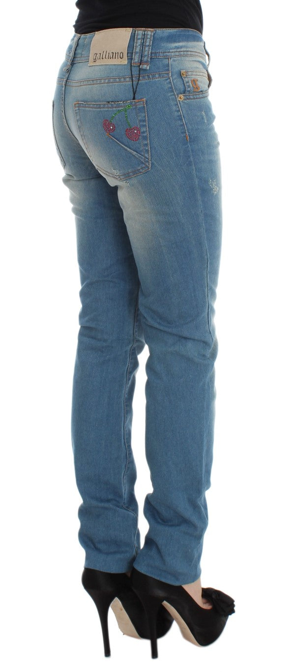 Sleek Blue Slim Fit Designer Jeans - ventzia