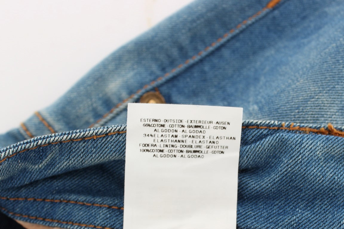 Sleek Blue Slim Fit Designer Jeans - ventzia