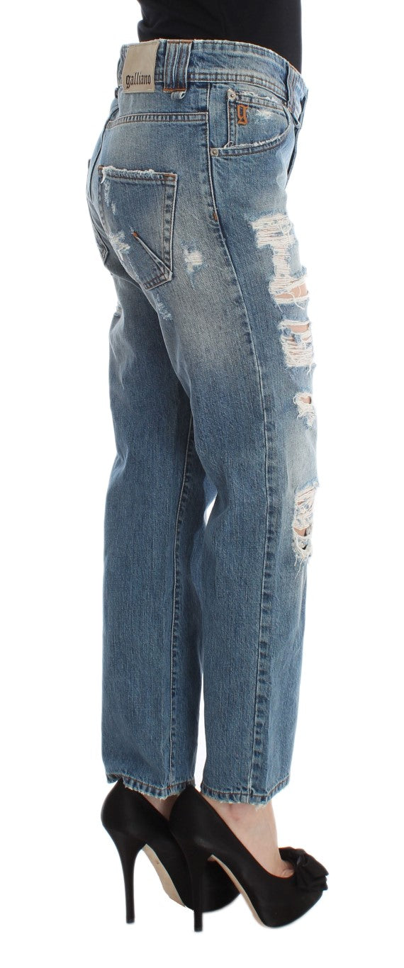 Chic Boyfriend Blue Wash Jeans - ventzia