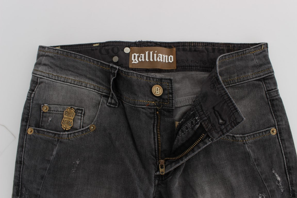 Elegant Slim Fit Gray Wash Jeans - ventzia