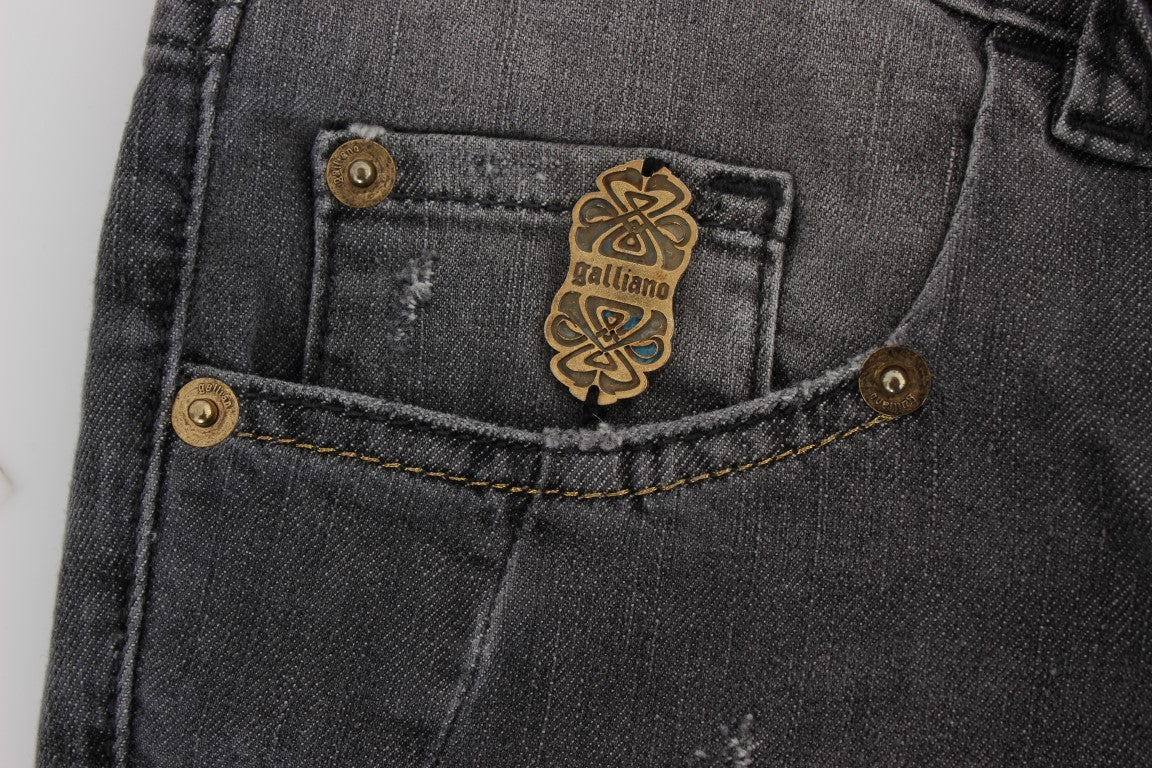 Elegant Slim Fit Gray Wash Jeans - ventzia