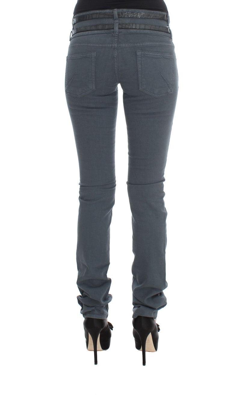 Sleek Slim Fit Italian Jeans in Chic Blue - ventzia