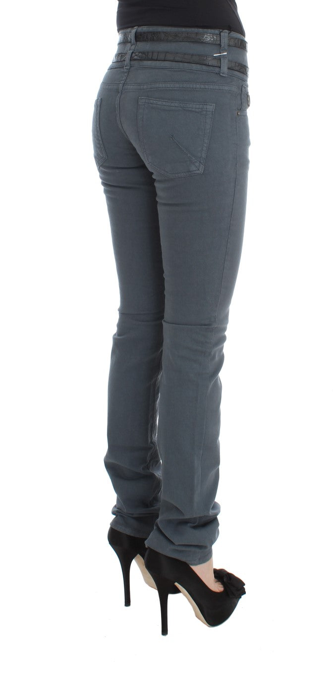 Sleek Slim Fit Italian Jeans in Chic Blue - ventzia