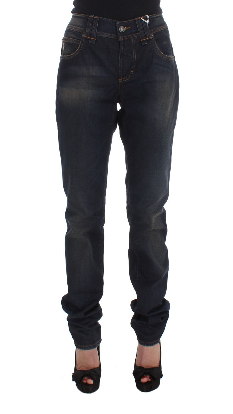 Chic Boyfriend Fit Blue Jeans - ventzia