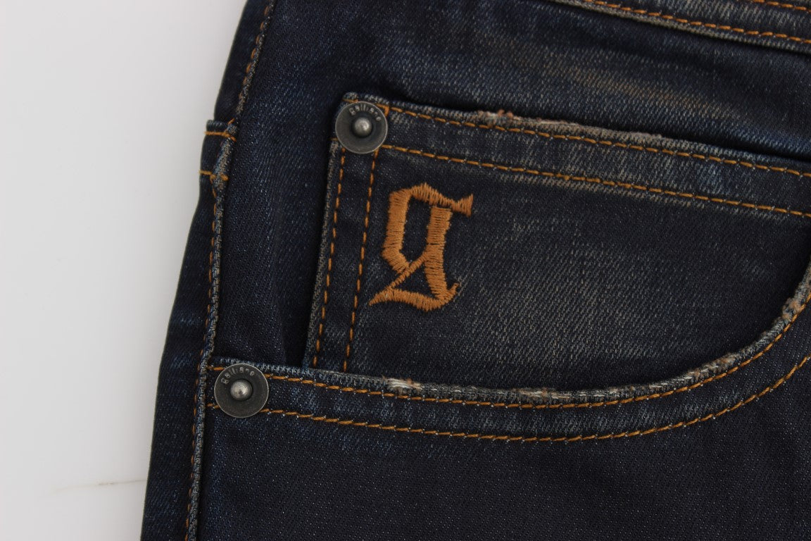 Chic Boyfriend Fit Blue Jeans - ventzia