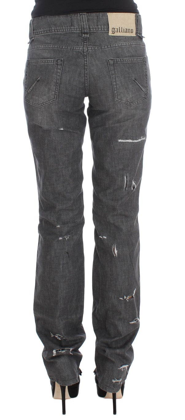 Chic Gray Wash Straight Fit Jeans - ventzia