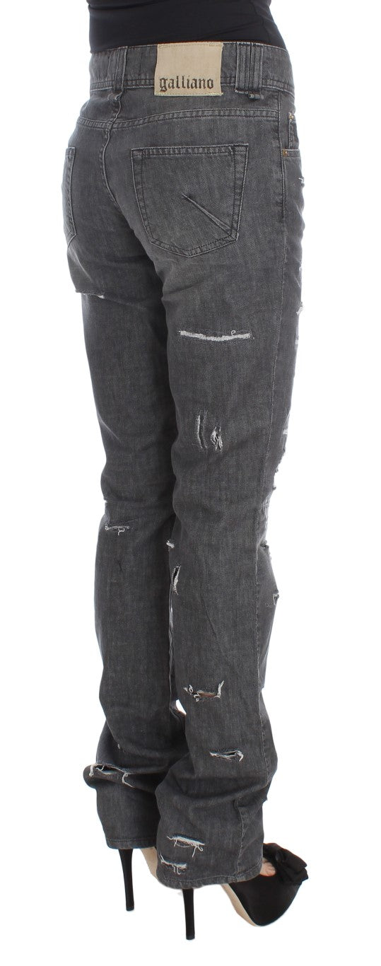 Chic Gray Wash Straight Fit Jeans - ventzia